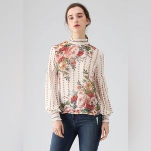 Chicwish Fancy in Gardens Blouse